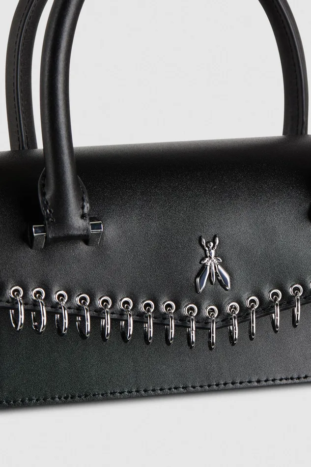Crossbodys Women Patrizia Pepe Fly Bamby Piercing Shoulder Bag Nero