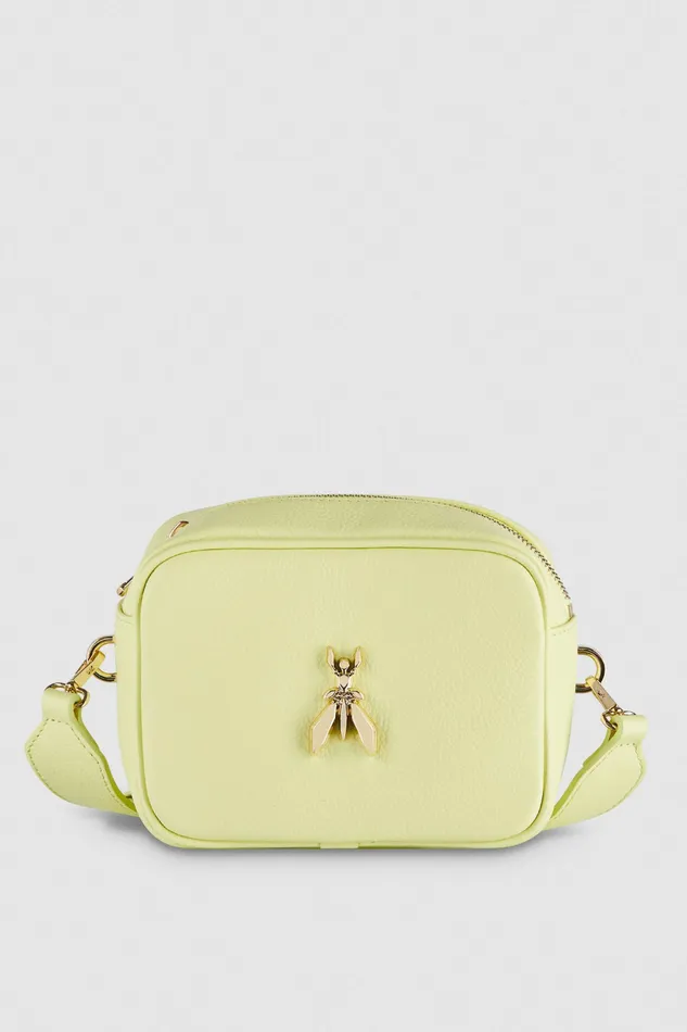Crossbodys Women Patrizia Pepe Hammered Leather Shoulder Bag Light Sunny Lime