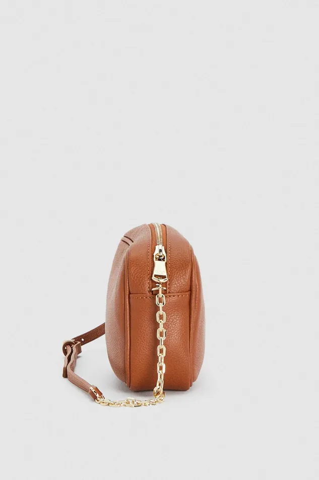 Crossbodys Women Patrizia Pepe Leather Bag With Shoulder Strap New Cuoio