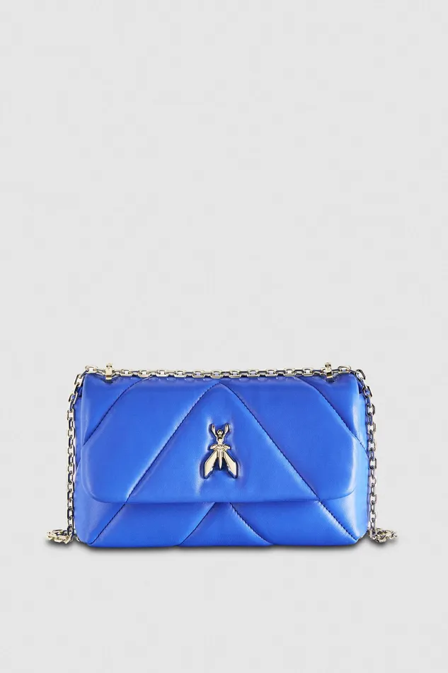 Crossbodys Women Patrizia Pepe Medium Padded Crossbody Bag Blue Ray