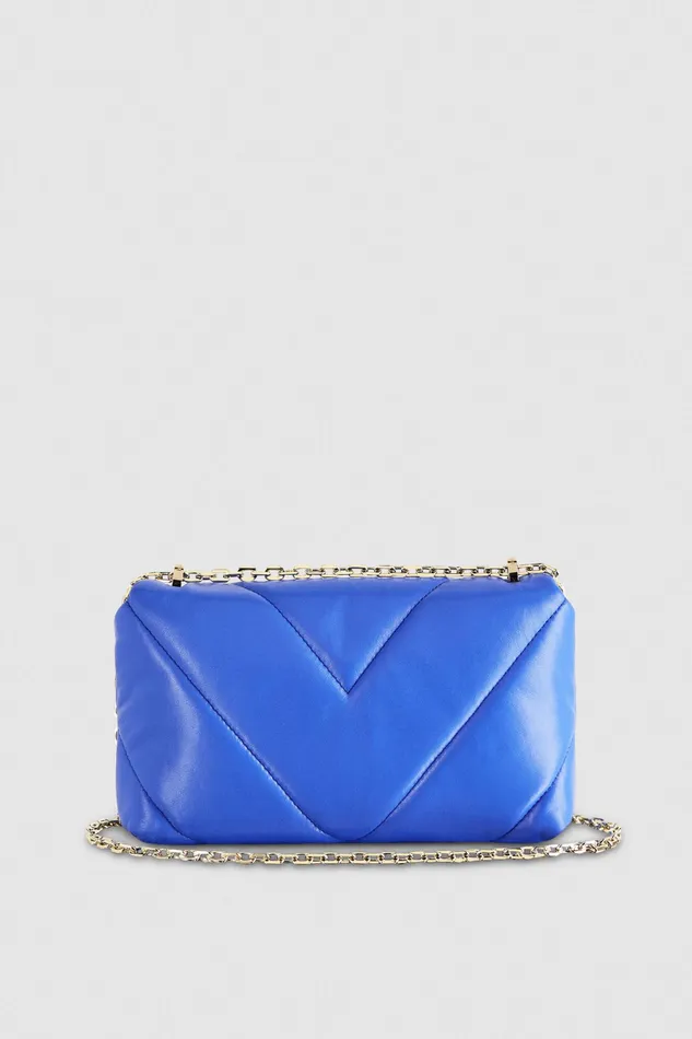 Crossbodys Women Patrizia Pepe Medium Padded Crossbody Bag Blue Ray