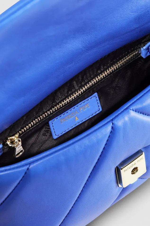 Crossbodys Women Patrizia Pepe Medium Padded Crossbody Bag Blue Ray