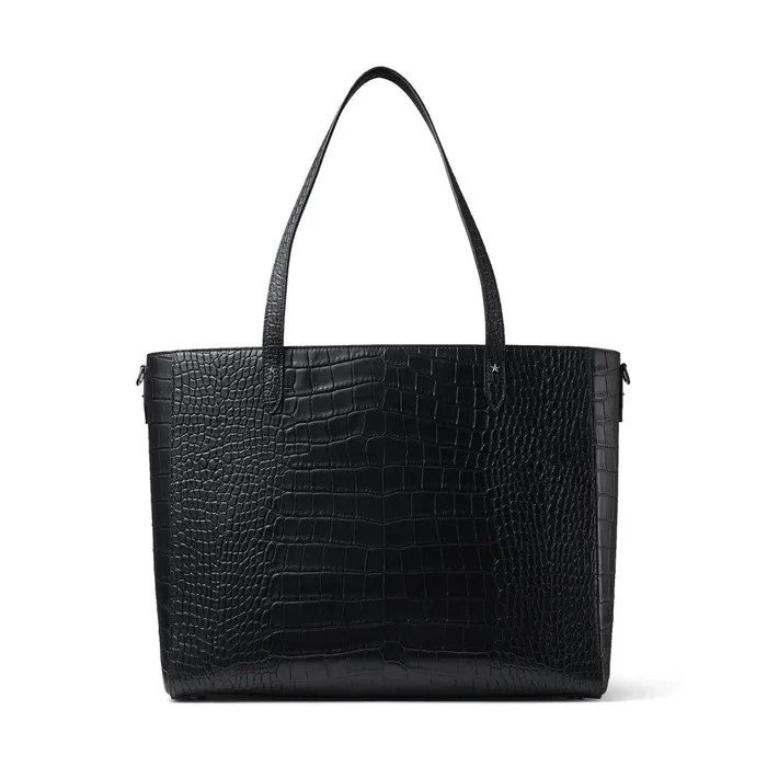 Deelan Black CrocEmbossed Leather Tote Bag Black Men JIMMY CHOO Bags