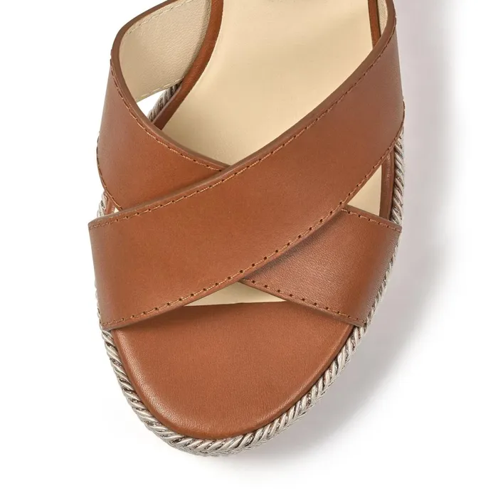 Dellena 100 Cuoio Nappa Leather Wedge Sandals With Metallic Rope Thread Cuoiocuoio Mix Women JIMMY CHOO Wedges