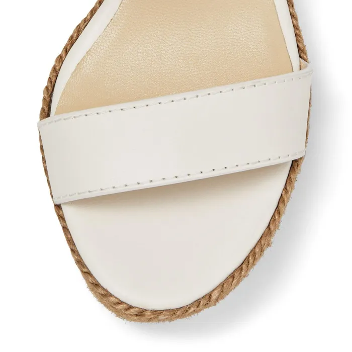 Delphi 100 Latte Vachetta Leather Wedge Sandals With Braided Rope Latte Women JIMMY CHOO Wedges