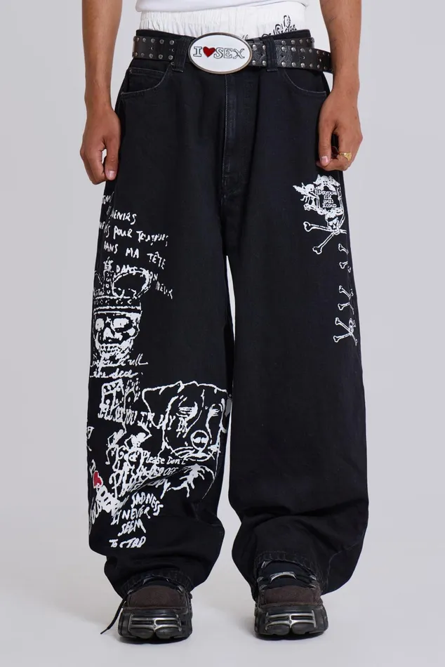 Denim Men Jaded London Scribble XL Colossus Jeans