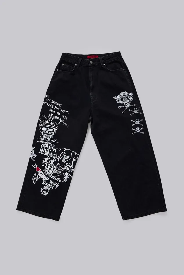 Denim Men Jaded London Scribble XL Colossus Jeans