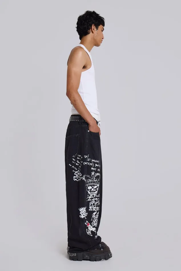Denim Men Jaded London Scribble XL Colossus Jeans