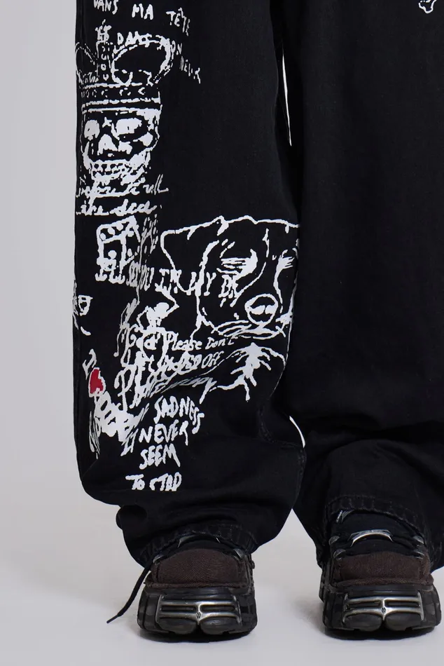 Denim Men Jaded London Scribble XL Colossus Jeans