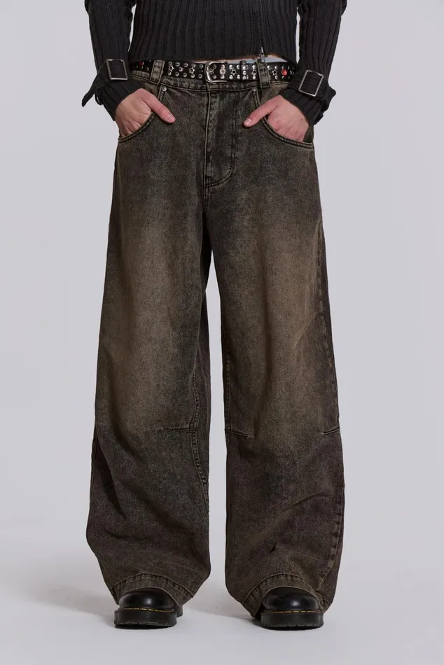 Denim Men Jaded London Shop Acid Brown Colossus Jeans
