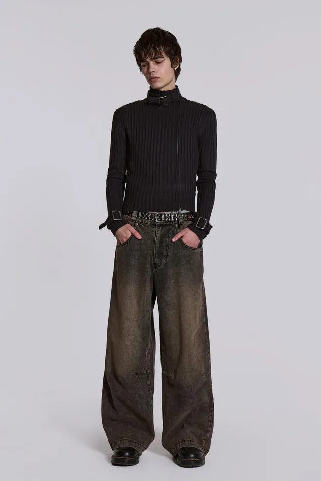 Denim Men Jaded London Shop Acid Brown Colossus Jeans