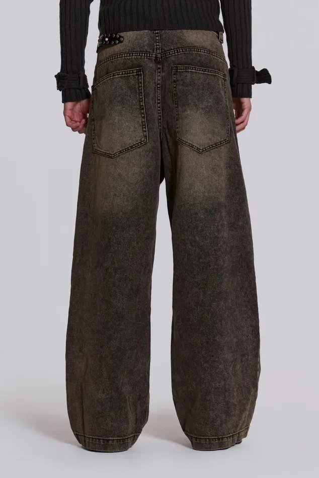 Denim Men Jaded London Shop Acid Brown Colossus Jeans