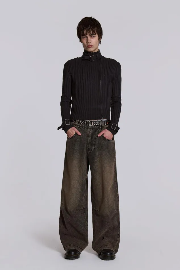 Denim Men Jaded London Shop Acid Brown Colossus Jeans