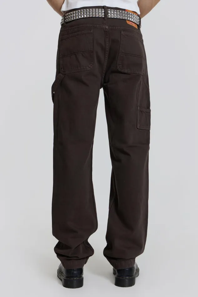Denim Men Jaded London Shop Brown Carpenter Jeans In Skate Fit