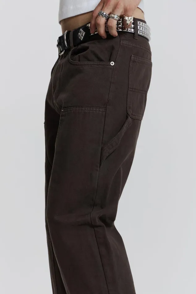 Denim Men Jaded London Shop Brown Carpenter Jeans In Skate Fit