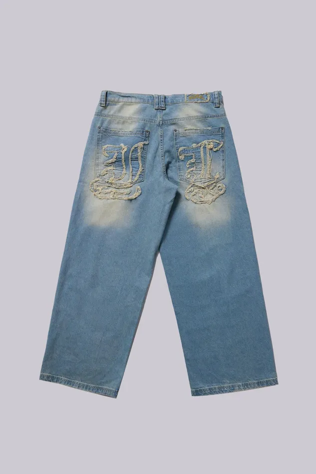 Denim Men Jaded London Shop Light Wash JL Colossus Jeans