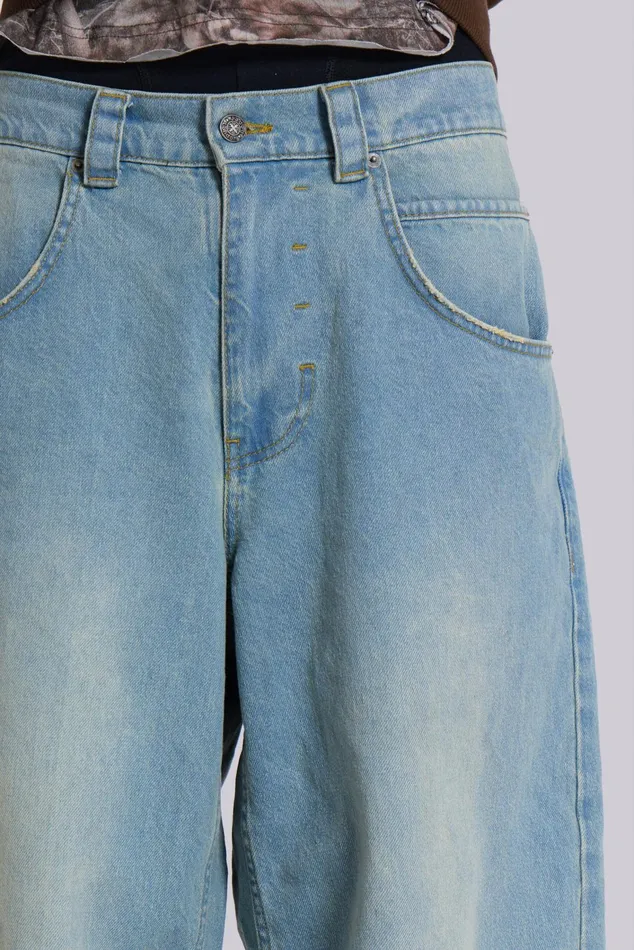 Denim Men Jaded London Shop Light Wash JL Colossus Jeans