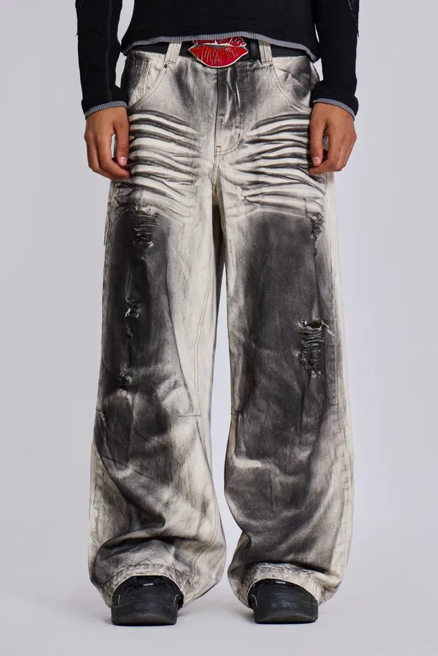 Denim Men Jaded London Watercolour Colossus Jeans