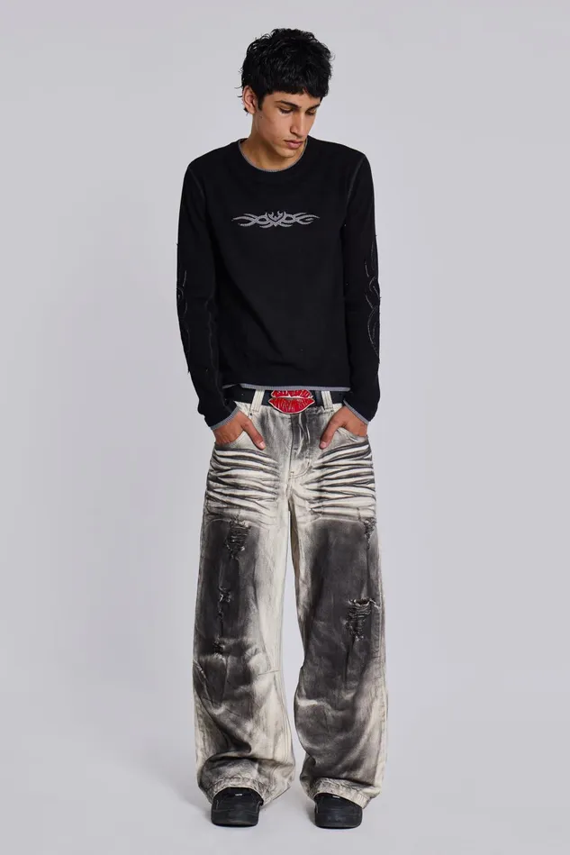 Denim Men Jaded London Watercolour Colossus Jeans