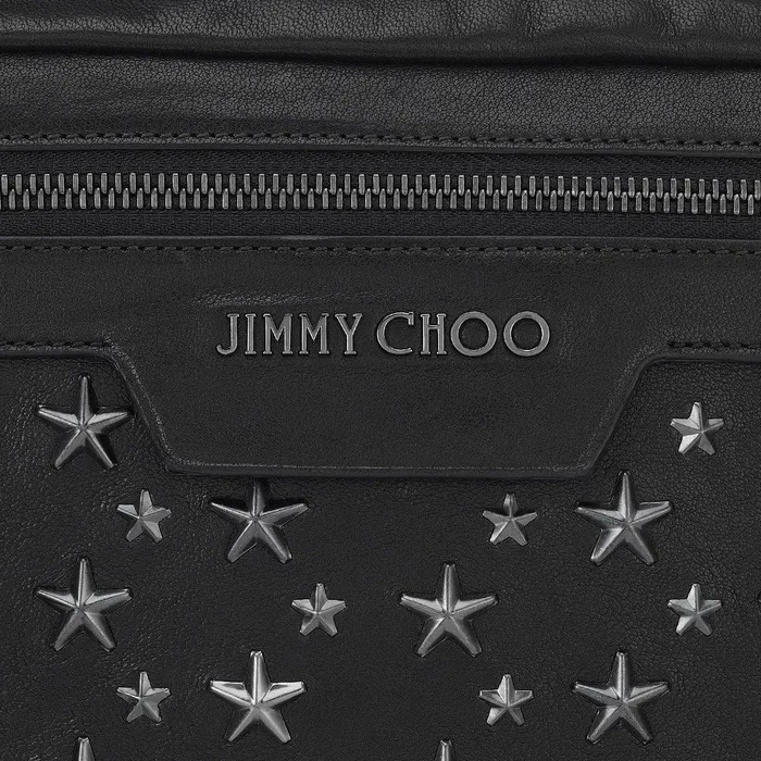 Derry Black Biker Leather Waist Bag With Gunmetal Stars Blackgunmetal Men JIMMY CHOO Shoulder Derry Black Biker Leather Waist Bag With Gunmetal Stars Blackgunmetal Men JIMMY CHOO Shoulder