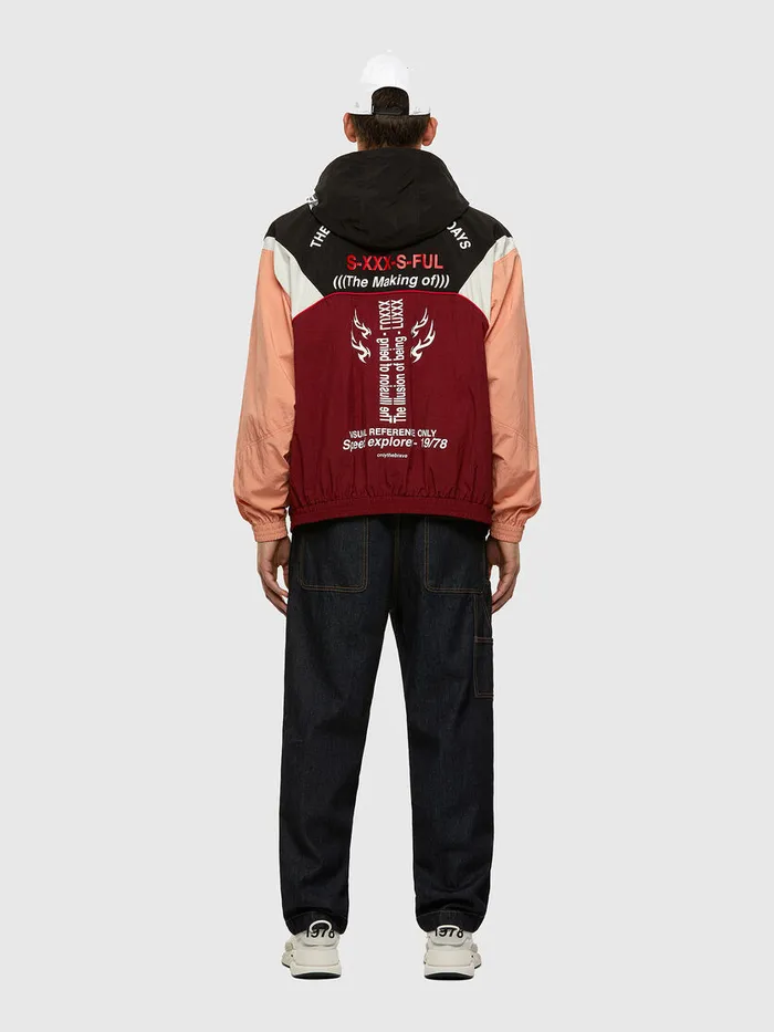 Diesel Jackets Mens JETHAN BlackRed