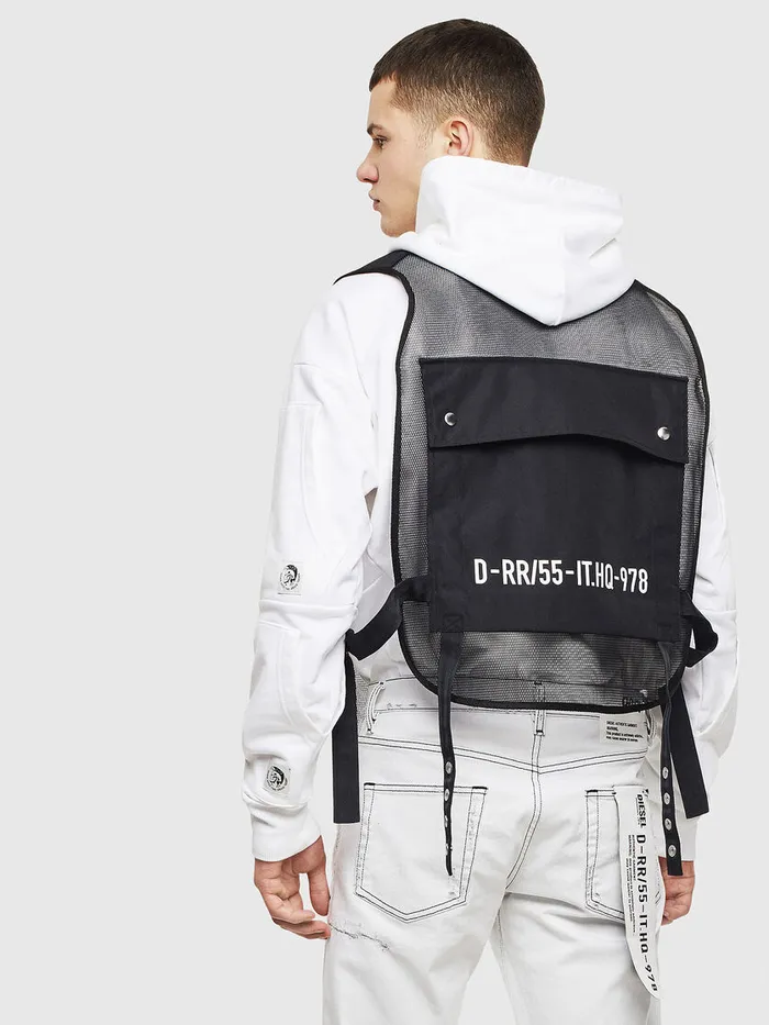 Diesel Jackets Mens JFISHMESH BlackWhite