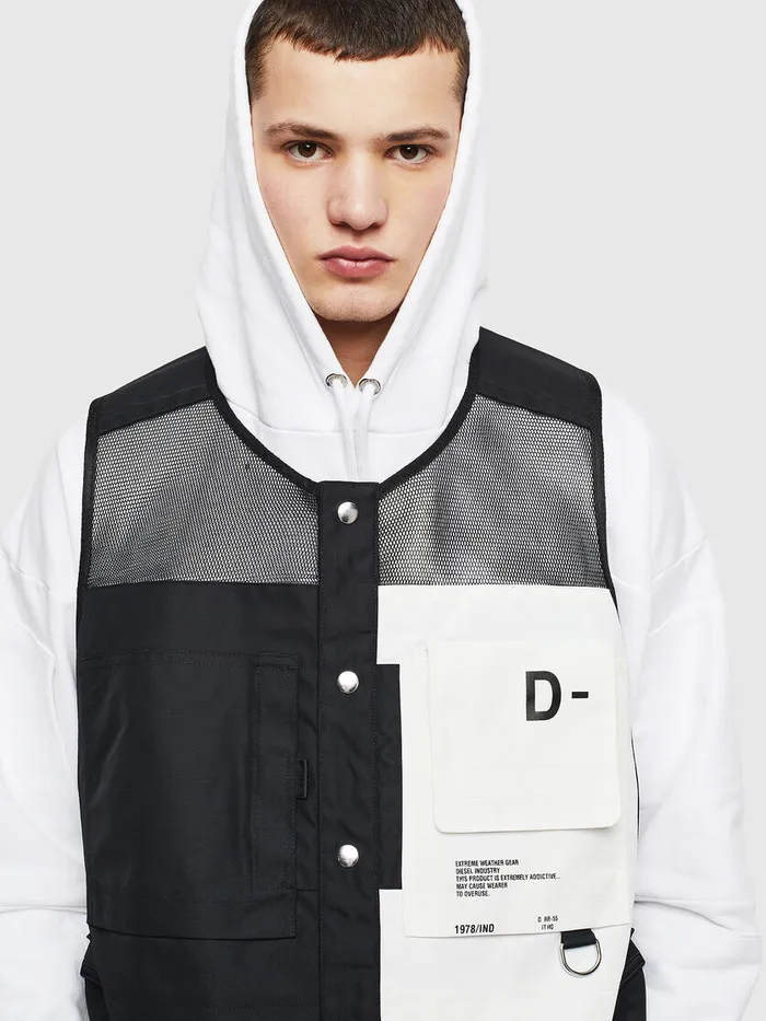 Diesel Jackets Mens JFISHMESH BlackWhite