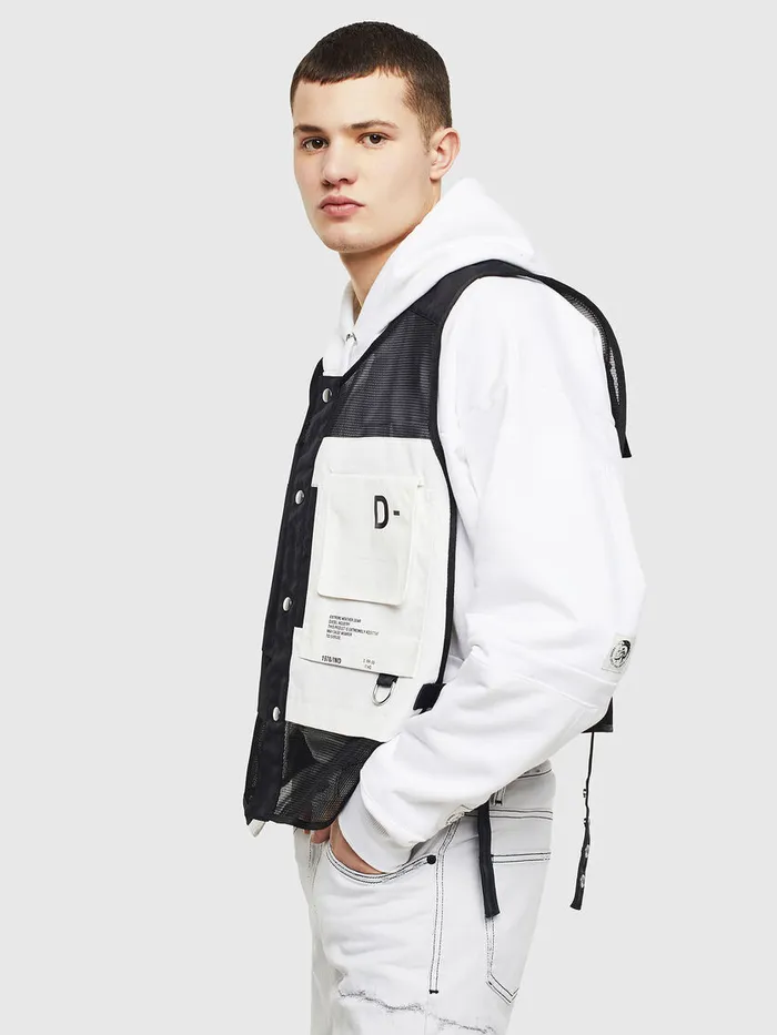 Diesel Jackets Mens JFISHMESH BlackWhite