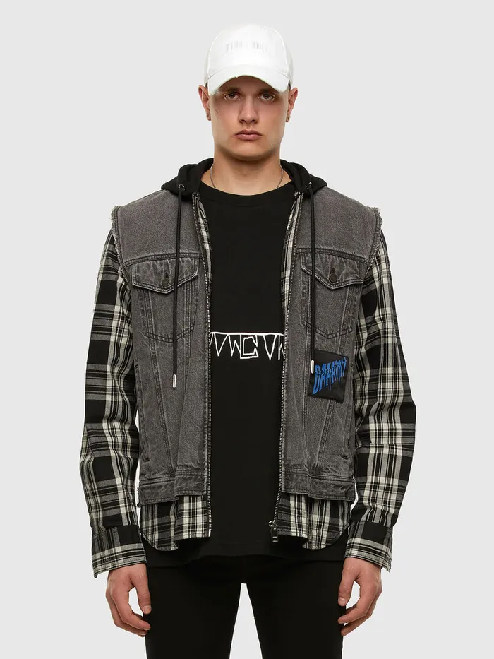 Diesel Jackets Mens JRUBEN BlackWhite
