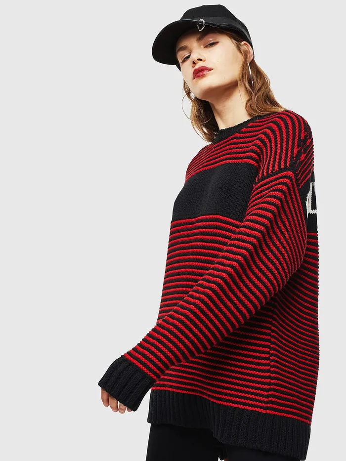 Diesel Knitwear Mens KBALLIS RedBlack Gift Ideas