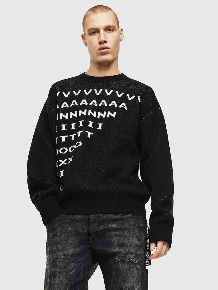 Diesel Knitwear Mens KMODER Black Gift Ideas
