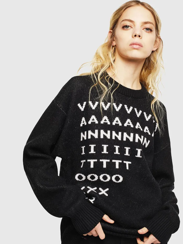 Diesel Knitwear Mens KMODER Black Gift Ideas