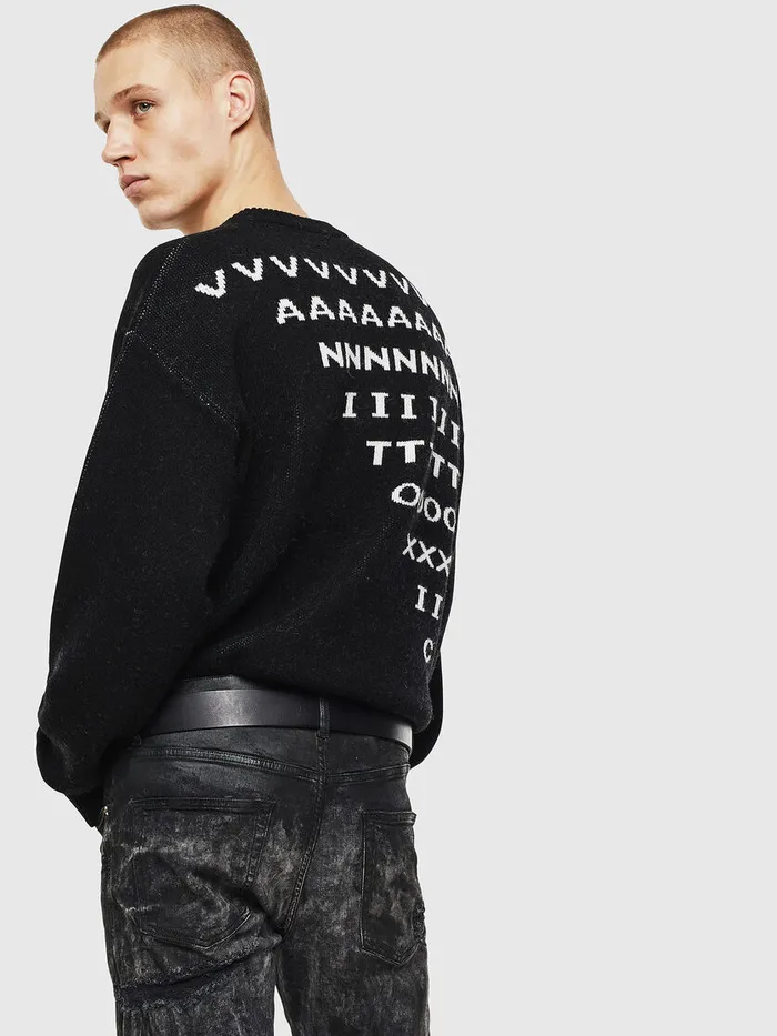 Diesel Knitwear Mens KMODER Black Gift Ideas