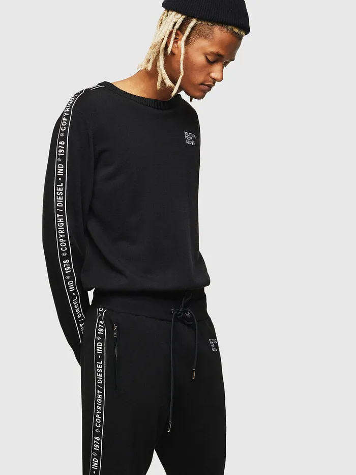 Diesel Knitwear Mens KTRACKYC Black Gift Ideas