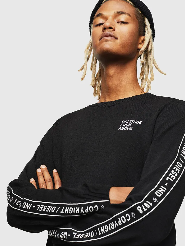 Diesel Knitwear Mens KTRACKYC Black Gift Ideas