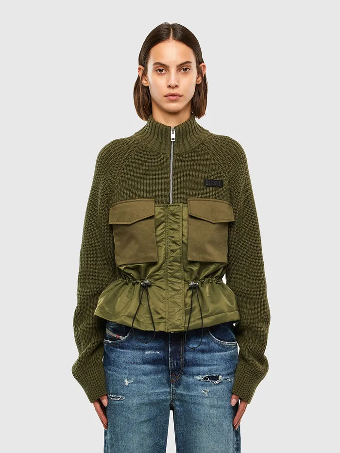 Diesel Knitwear Womens MEKA Military Green Popular