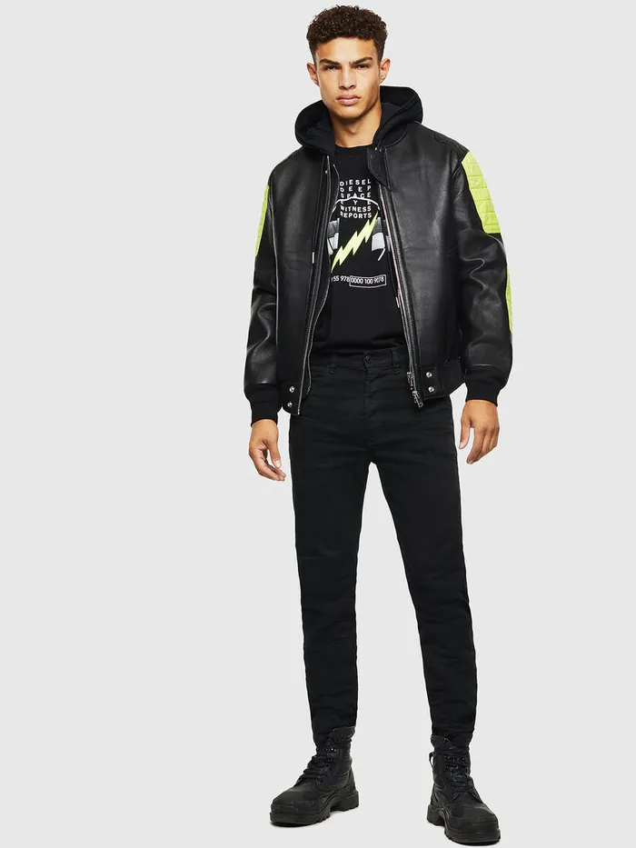 Diesel Leather Jackets Mens LBRANDO Black