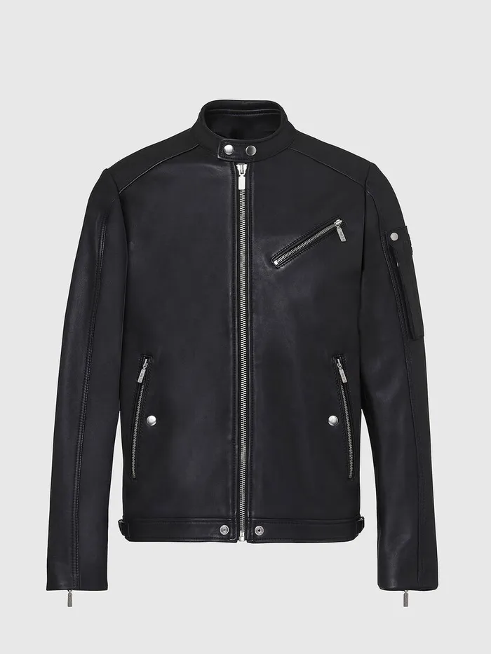 Diesel Leather Jackets Mens LCASEKA Black