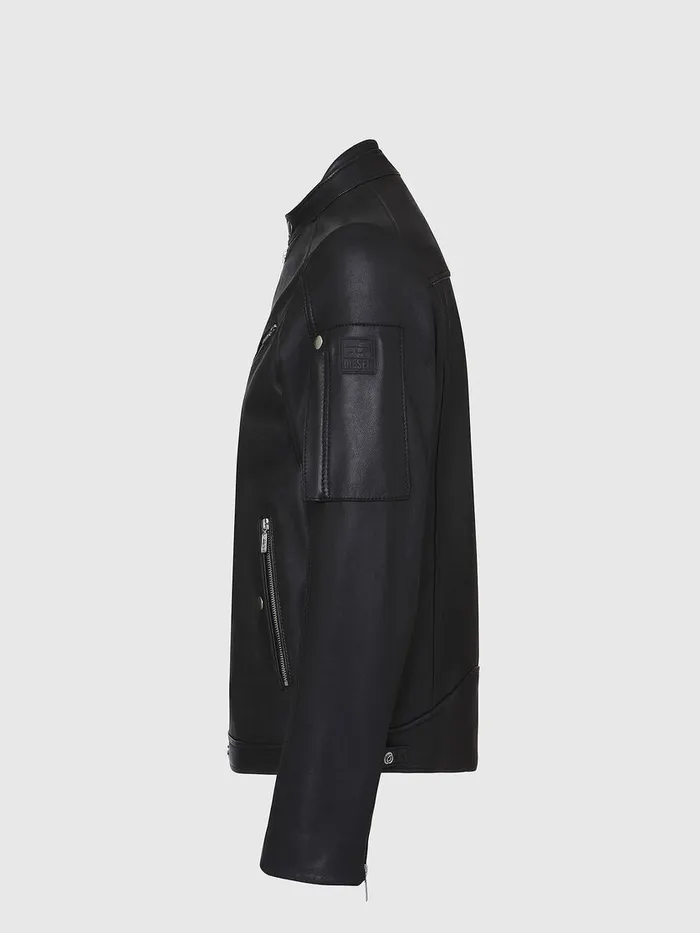 Diesel Leather Jackets Mens LCASEKA Black