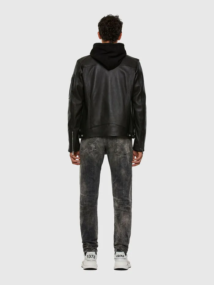 Diesel Leather Jackets Mens LCASEKA Black