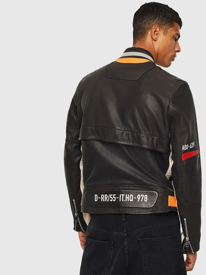 Diesel Leather Jackets Mens LDIXON Black