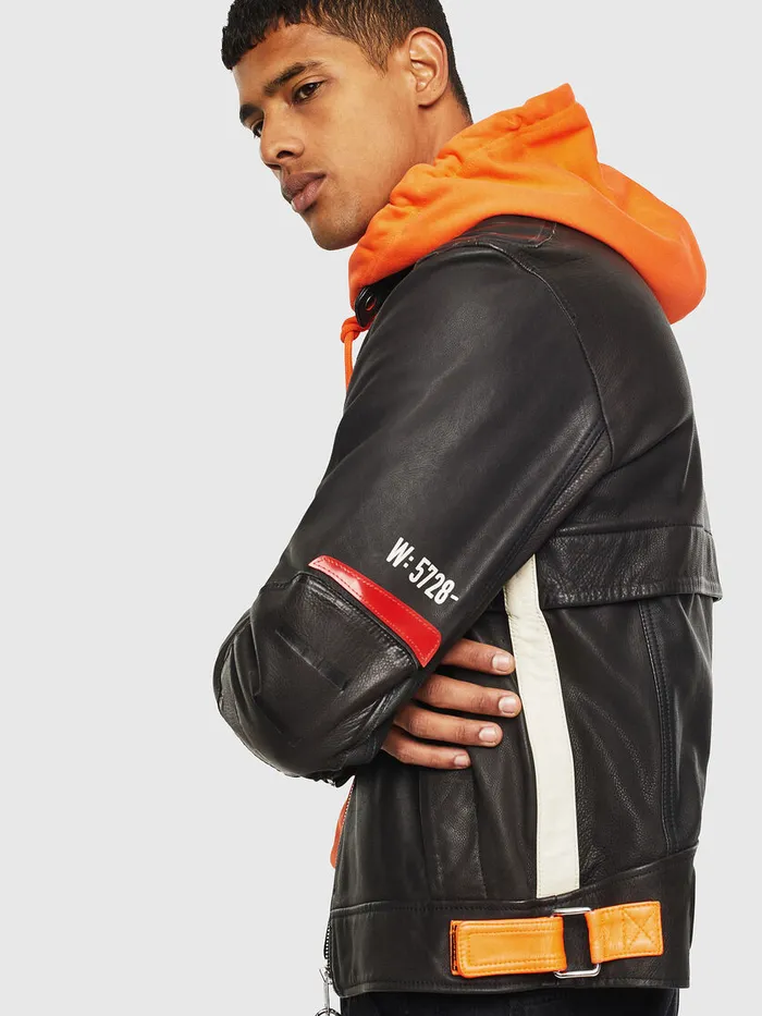 Diesel Leather Jackets Mens LDIXON Black