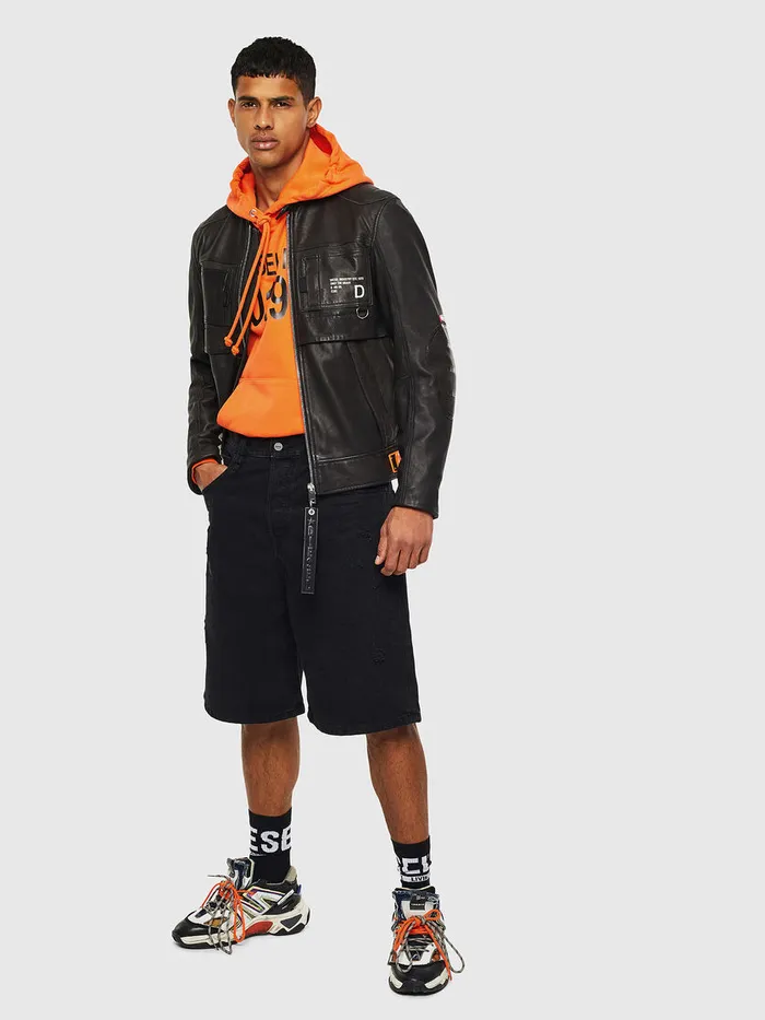 Diesel Leather Jackets Mens LDIXON Black