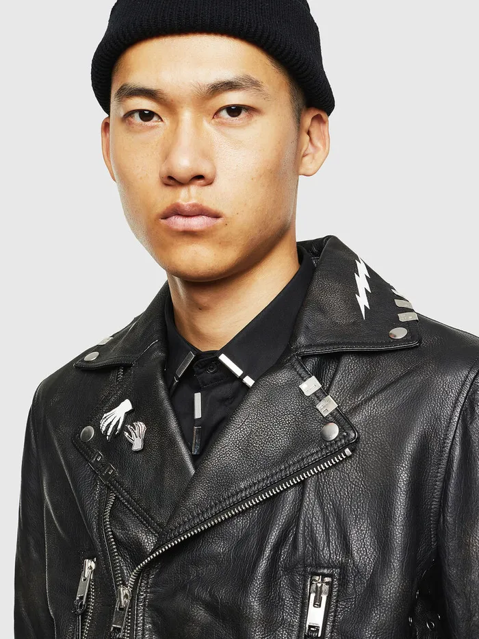 Diesel Leather Jackets Mens LGOTIVA Black