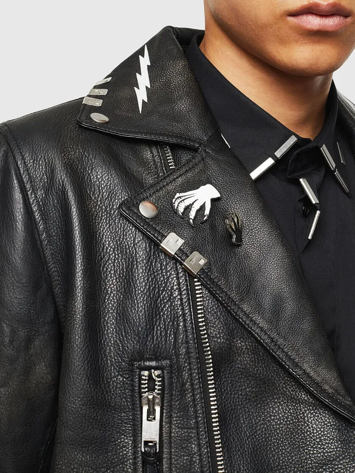 Diesel Leather Jackets Mens LGOTIVA Black