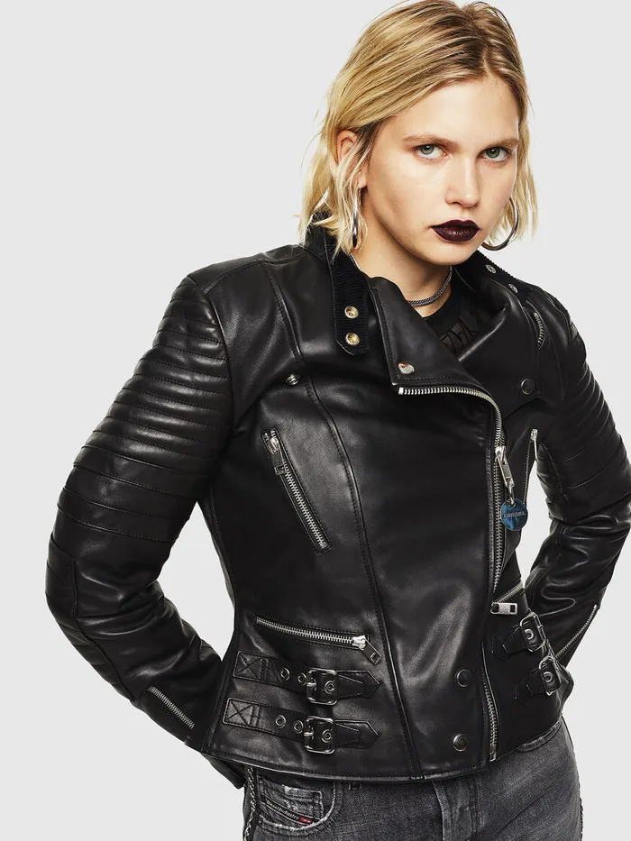 Diesel Leather Jackets Womens LIGE Black