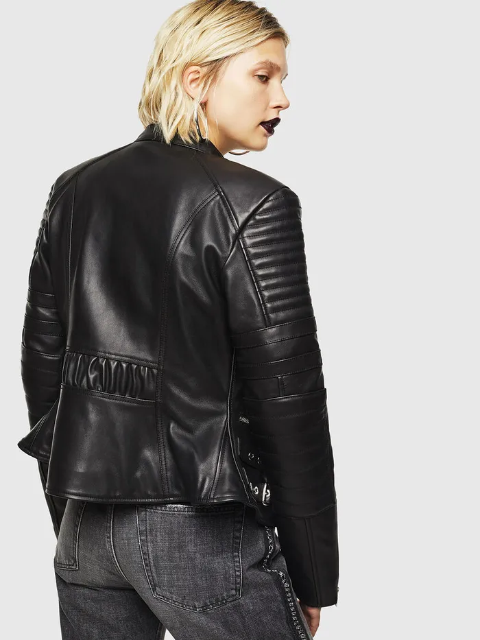 Diesel Leather Jackets Womens LIGE Black