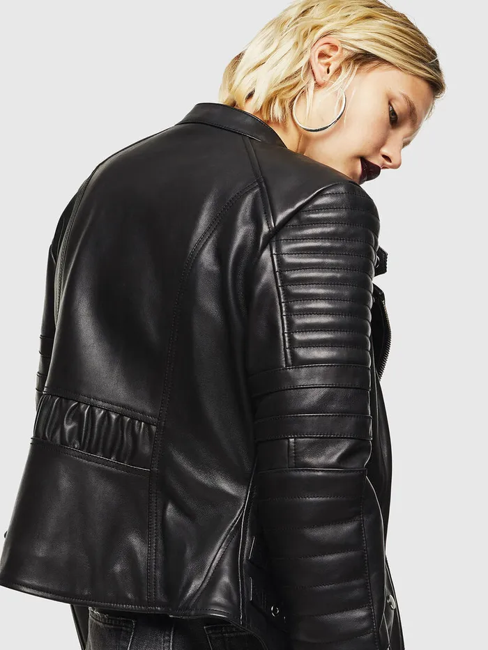 Diesel Leather Jackets Womens LIGE Black