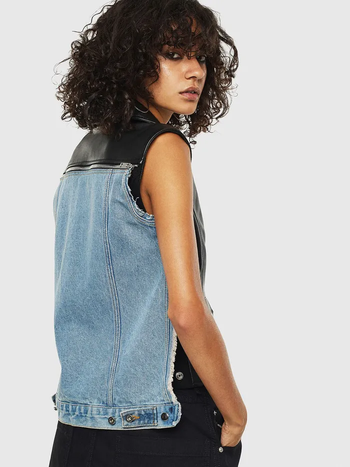 Diesel Leather Jackets Womens LWELLS Black Leather