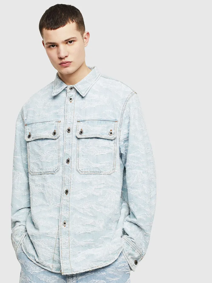 Diesel Shirts Mens DJESSY Light Blue Near Me